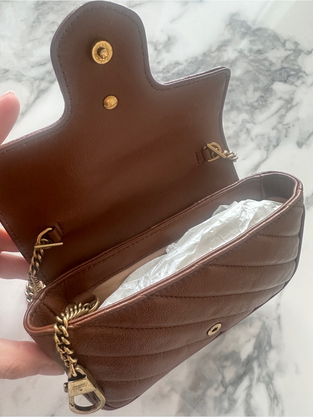 AUTHENTIC Gucci GG Marmont Super mini shoulder bag - Picture 9 of 15
